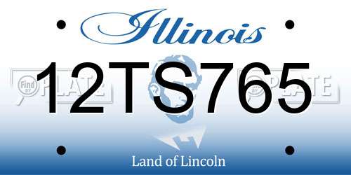 12TS765 Illinois License Plate
