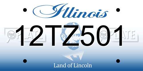 12TZ501 Illinois License Plate