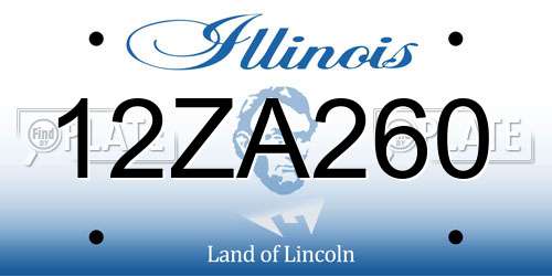 12ZA260 Illinois License Plate