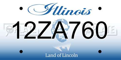 12ZA760 Illinois License Plate