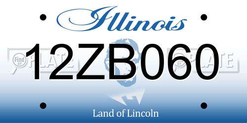 12ZB060 Illinois License Plate
