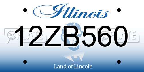 12ZB560 Illinois License Plate