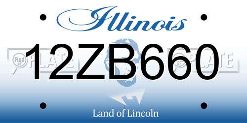 12ZB660 Illinois License Plate