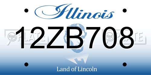 12ZB708 Illinois License Plate