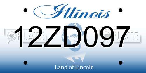 12ZD097 Illinois License Plate