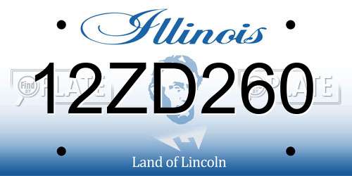 12ZD260 Illinois License Plate