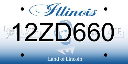 12ZD660 Illinois License Plate