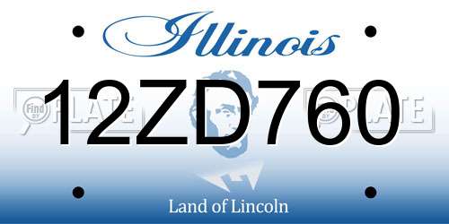 12ZD760 Illinois License Plate