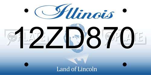 12ZD870 Illinois License Plate