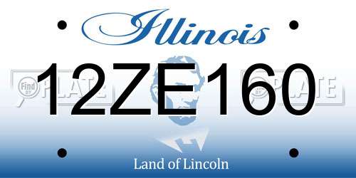 12ZE160 Illinois License Plate