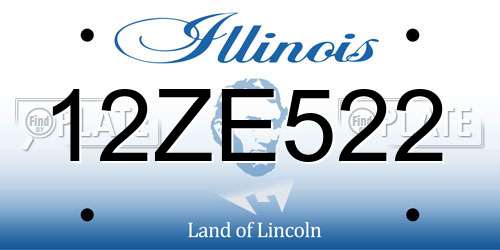 12ZE522 Illinois License Plate
