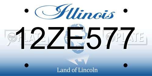 12ZE577 Illinois License Plate