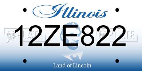 12ZE822 Illinois License Plate