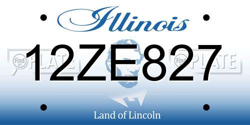 12ZE827 Illinois License Plate