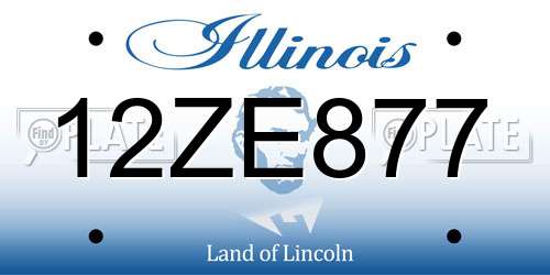 12ZE877 Illinois License Plate
