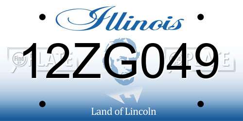 12ZG049 Illinois License Plate