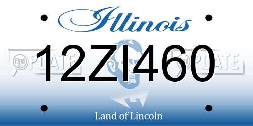 12ZI460 Illinois License Plate