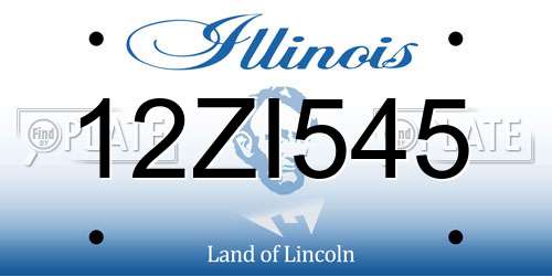 12ZI545 Illinois License Plate