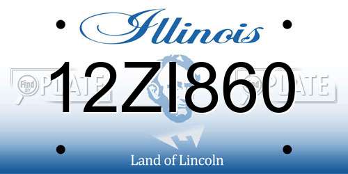 12ZI860 Illinois License Plate