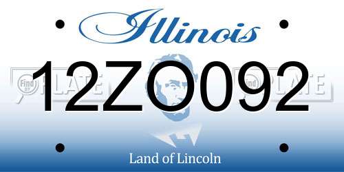 12ZO092 Illinois License Plate