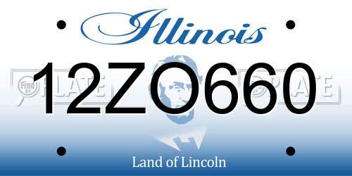12ZO660 Illinois License Plate