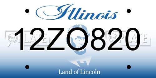 12ZO820 Illinois License Plate