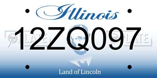 12ZQ097 Illinois License Plate
