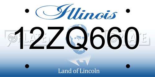 12ZQ660 Illinois License Plate