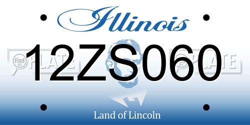 12ZS060 Illinois License Plate