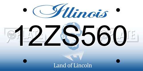 12ZS560 Illinois License Plate