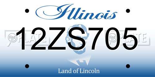 12ZS705 Illinois License Plate