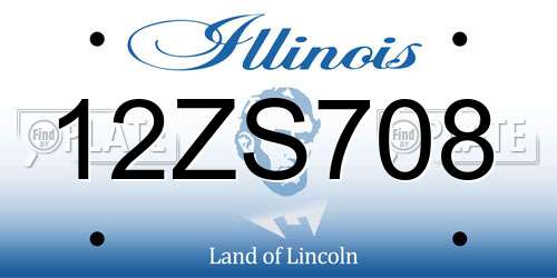 12ZS708 Illinois License Plate