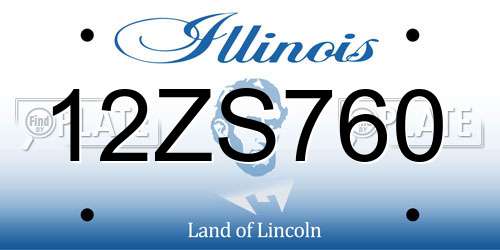 12ZS760 Illinois License Plate