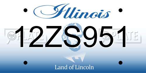12ZS951 Illinois License Plate
