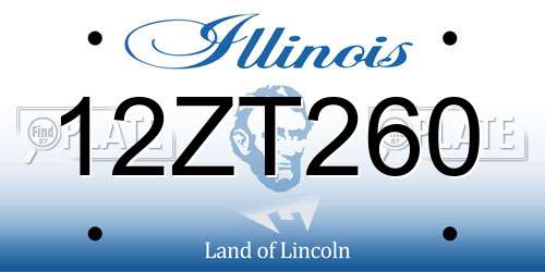 12ZT260 Illinois License Plate