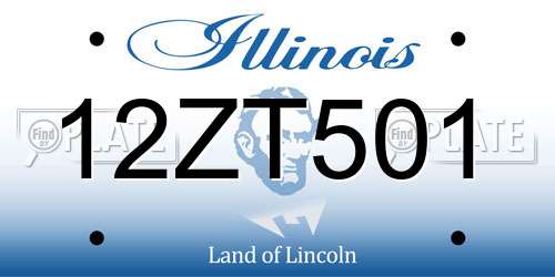 12ZT501 Illinois License Plate