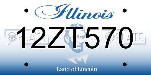 12ZT570 Illinois License Plate