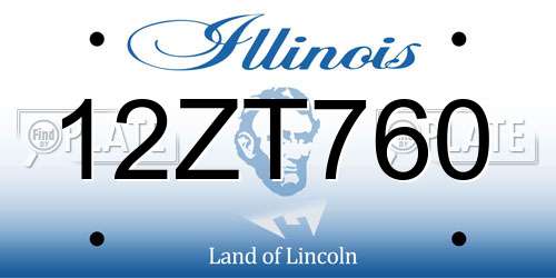 12ZT760 Illinois License Plate