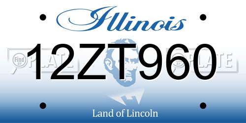 12ZT960 Illinois License Plate