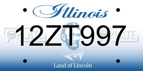 12ZT997 Illinois License Plate