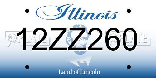 12ZZ260 Illinois License Plate
