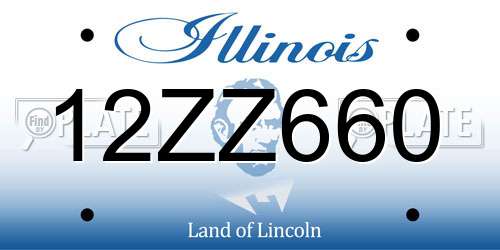 12ZZ660 Illinois License Plate