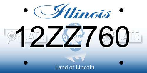 12ZZ760 Illinois License Plate