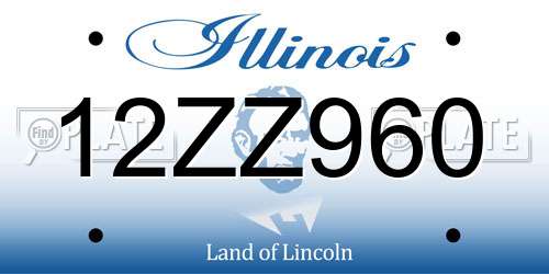 12ZZ960 Illinois License Plate