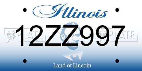 12ZZ997 Illinois License Plate