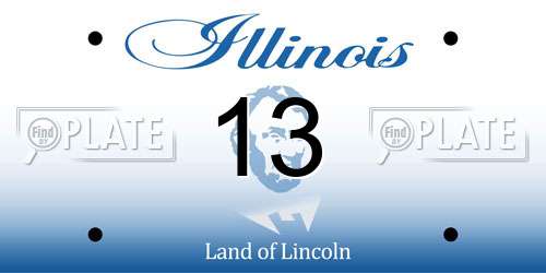 13 Illinois License Plate
