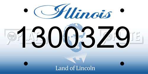 13003Z9 Illinois License Plate