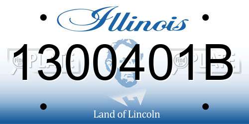 1300401B Illinois License Plate