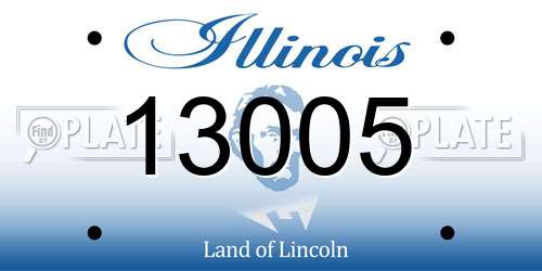 13005 Illinois License Plate