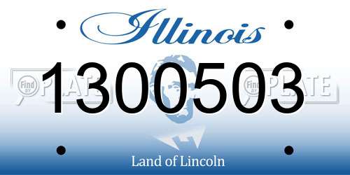 1300503 Illinois License Plate